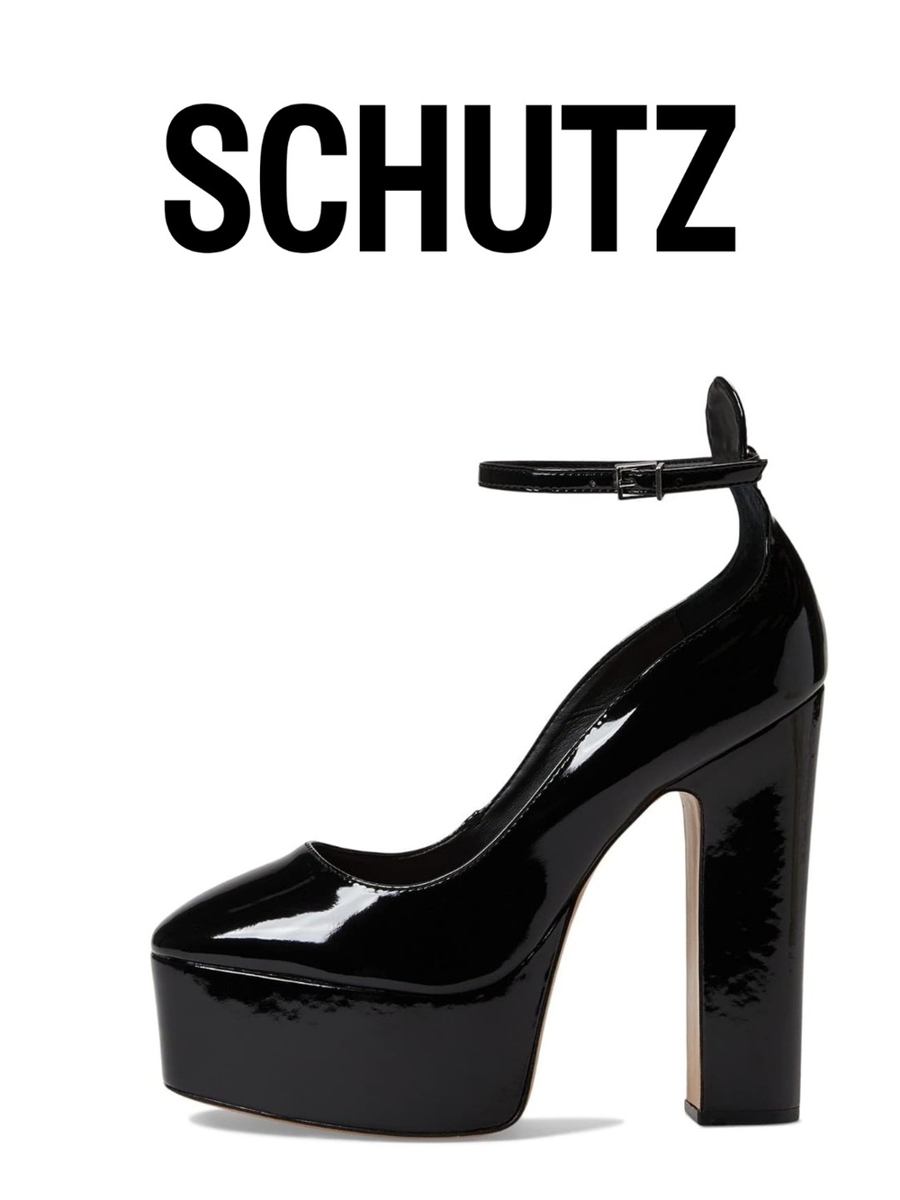 Schutz - Renee Black Patent Platform Pumps - Size 8.5m